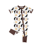 Preorder 01.04 SR2455 Dogs Brown Baby Zipper Romper Sleepers