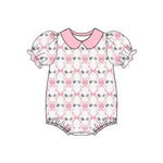 Preorder 01.09 SR2468 Mouse Bows Pink Baby Girls Romper