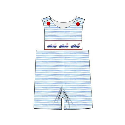 Preorder 01.09 SR2471 July 4th Car Star Baby Boys Romper