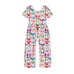 Preorder 01.09 SR2476 Coquette Bows Pink Girl's Jumpsuit