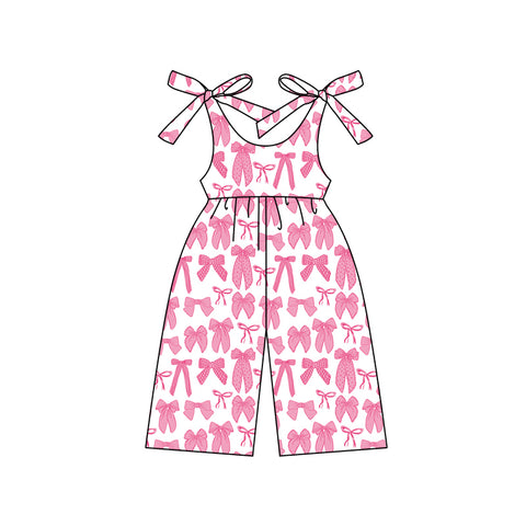 Preorder 01.10 SR2478 Coquette Bows Pink Girl's Jumpsuit