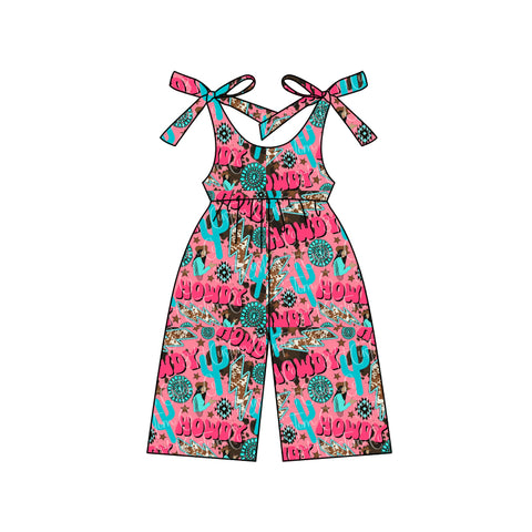 Preorder 01.14 Howdy Cactus Pink Girl's Jumpsuit