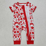 SR2500 Strawberry Red Baby Zipper Romper Sleepers