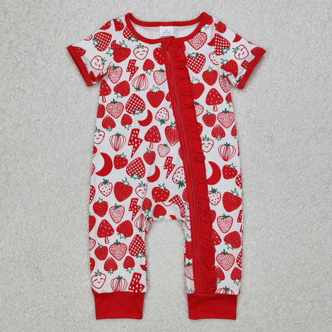 SR2500 Strawberry Red Baby Zipper Romper Sleepers