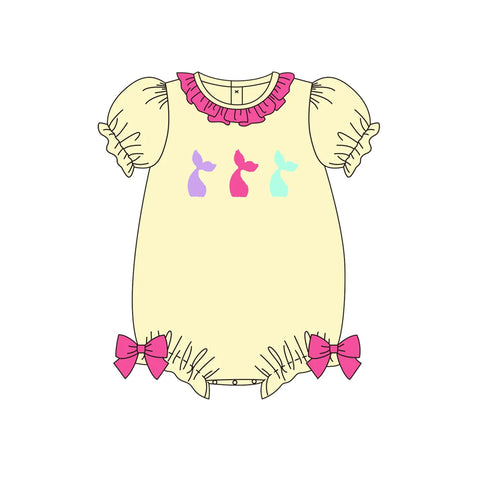 Preorder 01.14 SR2506 Mermaid Pink Yellow Baby Girls Romper