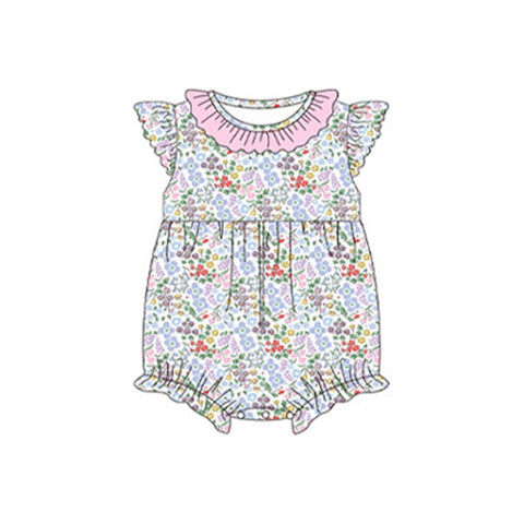 Preorder 01.14 SR2512 Flower Floral Baby Girls Romper