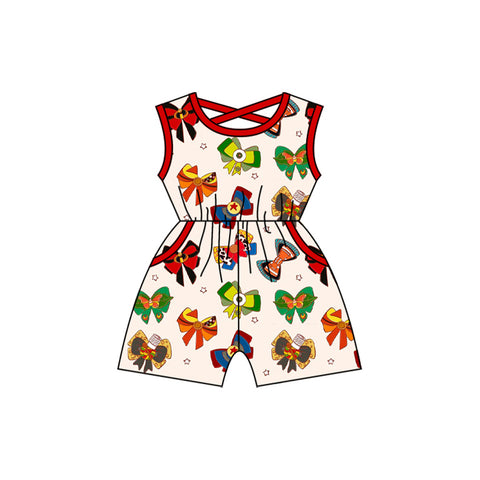 Preorder 01.14 Cartoon Hero Bows Red Girl's Jumpsuit