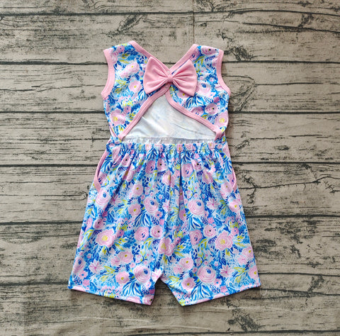 Preorder SR2521 Flower Bows Ruffles Girl's Jumpsuit