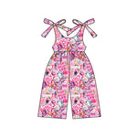 Preorder 01.16 SR2526 Cartoon Blue Dog Pink Girl's Jumpsuit