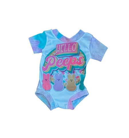 Preorder 01.16 SR2531 Easter Hello Peeps Baby Girls Romper