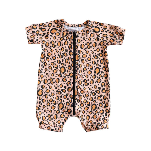 Preorder 01.16 SR2533 Leopard Baby Zipper Romper Sleepers