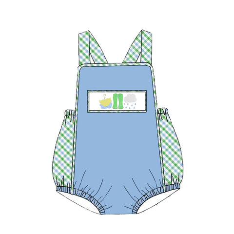 Preorder 01.17 SR2540 Rainy Day Blue Baby Boys Romper