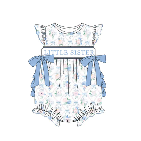 Preorder 01.17 SR2544 Little Sister Flower Baby Girls Romper