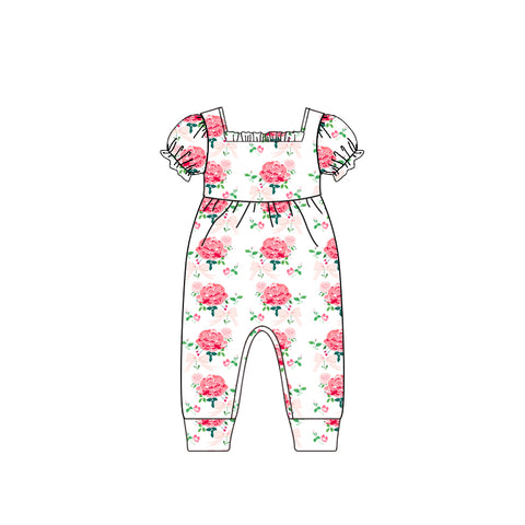 Preorder 01.22 SR2577 Flower Pink Girl's Jumpsuit