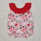 SR2582 Easter Rabbit Strawberry Baby Girls Romper