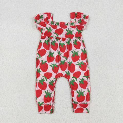 SR2597 Strawberry Red Baby Girls Romper