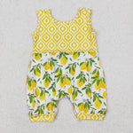 SR2676 Lemon Yellow Baby Girls Romper