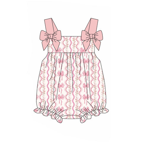 Preorder 02.11 SR2704 Coquette Bows Pink Baby Girls Romper