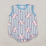 SR2743 Baseball Blue Baby Boys Romper