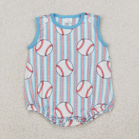 SR2743 Baseball Blue Baby Boys Romper