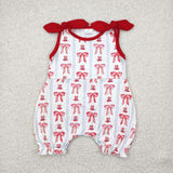SR2765 July 4th Bows Red Baby Girls Bubble Romper