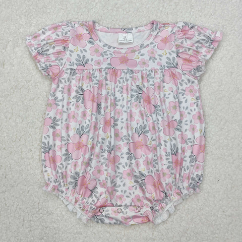 SR2782 Flower Pink Cute Baby Girls Romper