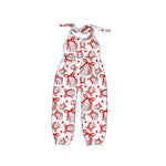 Preorder 03.08 SR2809 Baseball Bows Red Girl's Jumpsuit