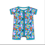 Preorder 03.10 SR2825 Cartoon Baby Shark Blue Baby Zipper Romper Sleepers