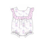 Preorder 03.10 SR2830 Castle Bows Pink Baby Girls Romper