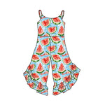 Preorder 03.12 SR2834 Summer Watermelon Red Girl's Jumpsuit