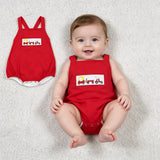 SR2849 Embroidery Golf Cart Red Baby Boys Romper