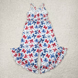 SR2865 July 4th USA Bows Girl's Jumpsuit