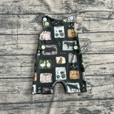 Preorder SR2874 Farm Quack Animals Green Baby Boys Romper