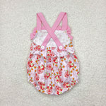 SR2933 Strawberry Girl Bows Pink Baby Girls Romper