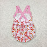 SR2933 Strawberry Girl Bows Pink Baby Girls Romper