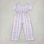 SR2941 Bows Flower Pink Girl's Jumpsuit