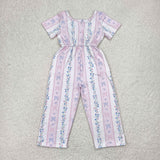 SR2941 Bows Flower Pink Girl's Jumpsuit