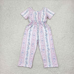 SR2941 Bows Flower Pink Girl's Jumpsuit