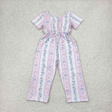 SR2941 Bows Flower Pink Girl's Jumpsuit