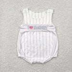 SR2947 Embroidery I Love Daddy Blue Baby Boys Romper