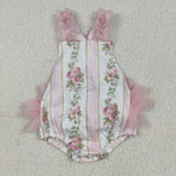 SR2964 Flower Tulle Pink Baby Girls Romper