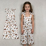 SR2969 Howdy Cowboy Brown Girl's Jumpsuit