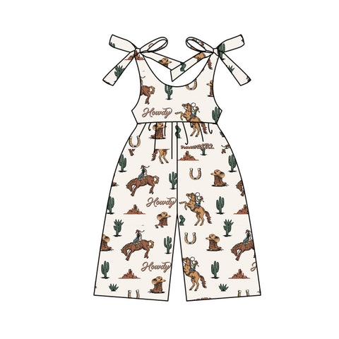 Preorder 04.04 Howdy Cowboy Brown Girl's Jumpsuit