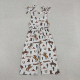 SR2969 Howdy Cowboy Brown Girl's Jumpsuit