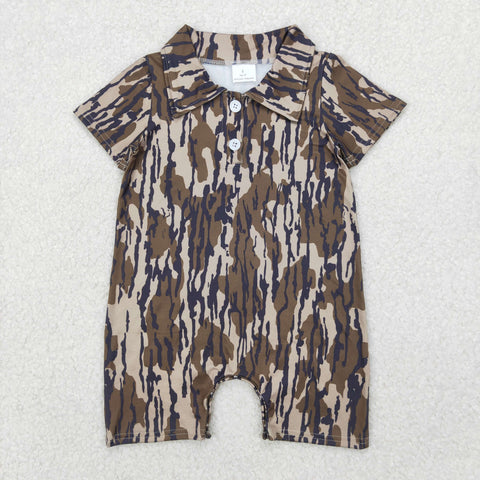 SR2976 Hunting Camo Polo Baby Boys Romper