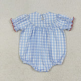 SR2981 Farm Animals Smocked Baby Girls Bubble Romper