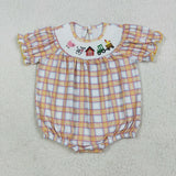 SR2982 Farm Animals Barn Smocked Baby Girls Bubble Romper