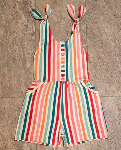 Preorder 04.07 SR3000 Colorful Stripe Shorts Girl's Jumpsuit