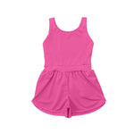 Preorder SR3022 Solid Color Dark Pink Yoga Shorts Girl's Jumpsuit