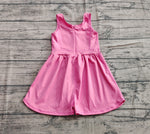 Preorder SR3024 Solid Color Dark Pink Yoga Shorts Girl's Jumpsuit
